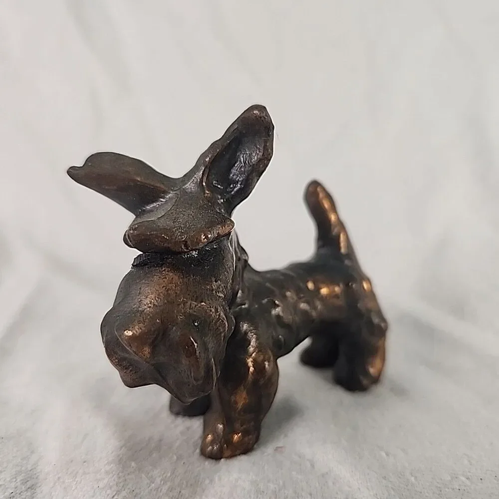 Statue Brass Dog Figurine West Highland Terrier Heavy Solid Decoration 1 Lb VTG